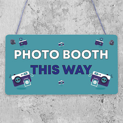 Photo Booth This Way Hanging Wedding Direction Decoration Arrow Plaque Sign