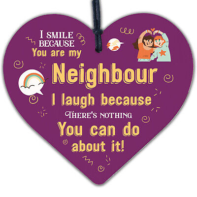 Best Neighbour Funny Gifts Wood Heart Birthday Christmas Gift For Best Neighbour