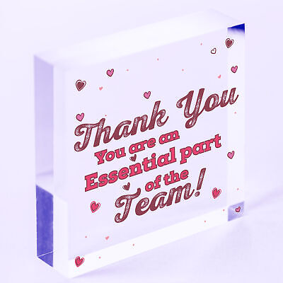 THANK YOU Gifts For Colleagues Employee Wooden Heart Plaque Office Work Gifts