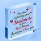 SOULMATE Gift Wooden Heart Best Friend Plaques Anniversary Valentines Day Gifts