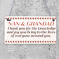 Best Nan And Grandad Gift Home Plaque Grandparent Sign Keepsake THANK YOU Gift