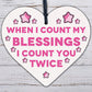 Blessings Count You Twice Wooden Hanging Heart Plaque Friendship Love Gift Sign