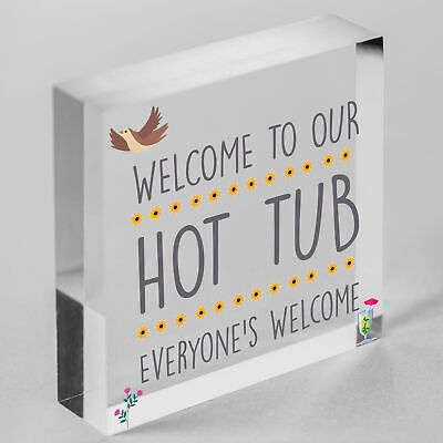 Hot Tub Sign Hanging Novelty Garden Plaque Shed Pool Party Funny Gift Sign