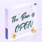 Novelty The Bar Is Open Plaque Home Bar Man Cave Alcohol Beer Vodka Gin Sign