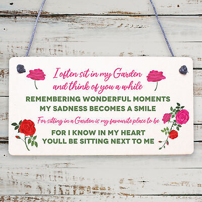 Garden Plaque Hanging Shed Sign Mum Nan Grandad Memorial Family Gift Keepsake