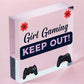 Pink Gaming Sign Girls Bedroom Sign KEEP OUT Gamer Gift