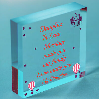 Wood Plaque Mother Daughter In Law Gift Wedding Gift Birthday Christmas Keepsake