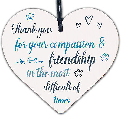 THANK YOU Friend Friendship Best Friend Colleague Gift Wooden Heart Plaques