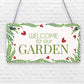 Welcome To Our Garden Novelty Shabby Chic Garden Shed Summer House Sign Gift