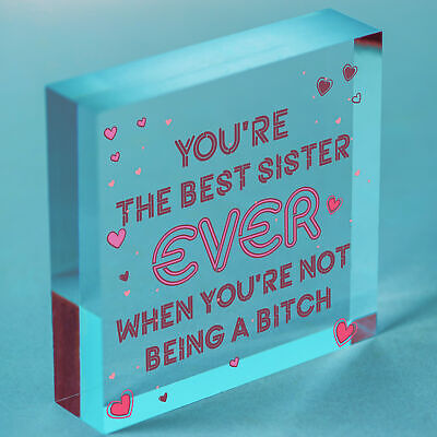 Best Sister Wooden Heart Friendship Plaques Funny Gift Birthday Thank You Signs