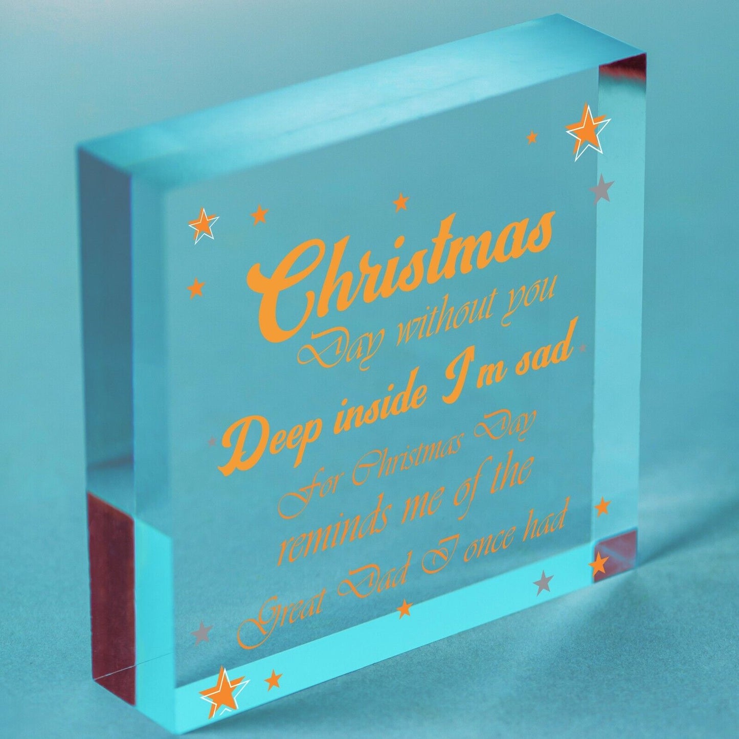 Great Dad Memorial Christmas Tree Acrylic Block Plaque Xmas Decoration Sign