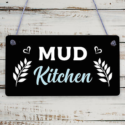 Rustic Mud Kitchen Sign Hanging Garden Playroom House Sign Daughter Son Gift