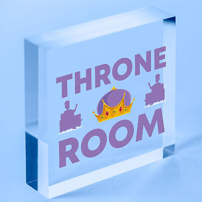 Throne Room Bathroom Toilet Door Plaque Bathroom WC Ladies Gents Sign Funny Gift