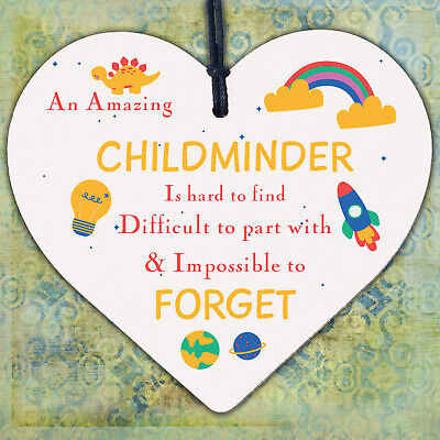 Childminder Leaving Gift Wood Heart Thank You Gift For Babysitter School Nursery