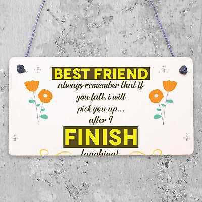 BEST FRIEND - I Will Pick You Up After I Finish Laughing! Friendship Gift Plaque