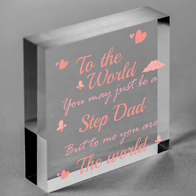 Step Dad Daddy Gifts Christmas Birthday Wooden Heart Plaque Sign Gift Keepsake