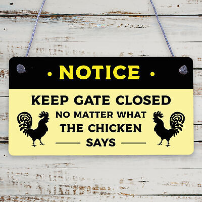 Chicken Gifts Hanging Warning Sign For Gate Garden Chicken Coop Hen House Gifts