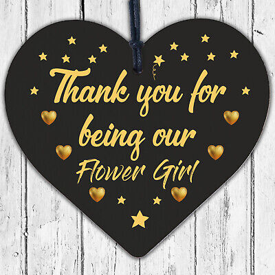 Thank You For Being Our Flower Girl Gift Engraved Heart Wedding Gift Keepsake