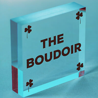 The Boudoir Vintage Shabby French Powder Room Hanging Plaque Bath/Bedroom Sign