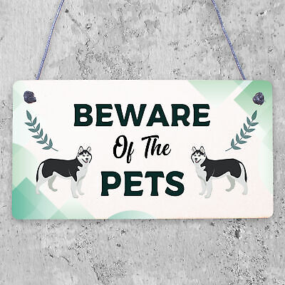 Beware Of The Pets Novelty Wooden Hanging Shabby Chic Plaque Gift Home Pet Sign