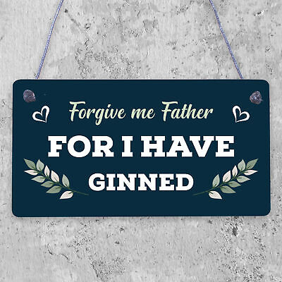 Novelty GIN Plaque Funny Alcohol Sign Home Bar Pub Man Cave Gin & Tonic Gift