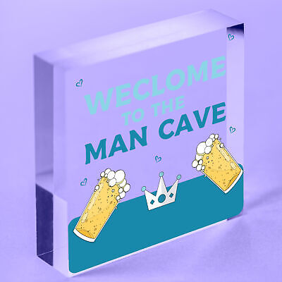 Man Cave Engraved Hanging Plaque Gift For Him Home Bar Garage Shed Signs