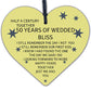 50th Wedding Anniversary Card Wood Heart Gift For Husband or Wife Thank You