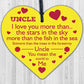 Uncle Birthday Gifts Wooden Heart Plaque Uncle Birthday Card Thank You Gifts