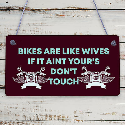 Motorbike Sign Biker Hanging Plaque Man Cave Garage Plaque Gift For Dad Grandad