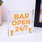 Bar Sign Pub Club Home Bar Open Display Hanging Plaque Kitchen Friendship Gift