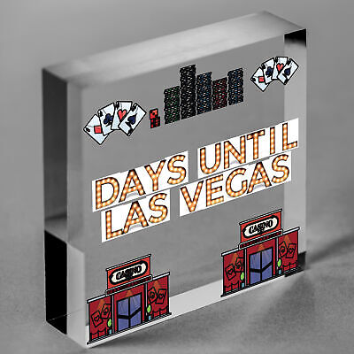 Chalkboard Holiday Countdown To LAS VEGAS America USA Hanging Plaque Friend Gift