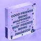 Best Friend Prosecco Friendship Birthday Wooden Heart Alcohol Garden Sign Gifts