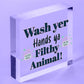 Bathroom Toilet Sign Decor Funny Wash Your Hands Humouros Wall Plaque Home Gift