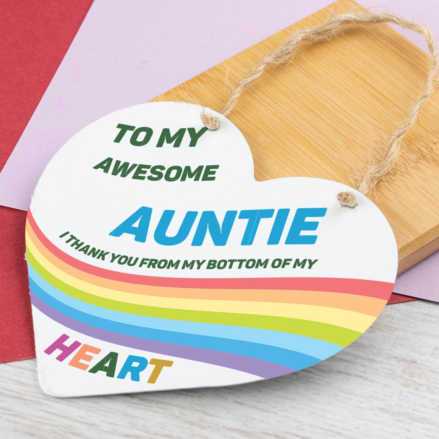 Auntie Hanging Sign Gifts For Birthday Christmas Heart Plaque