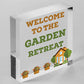 Garden Retreat Sign Engraved Garden Shed Summer House Sign Gift For Her