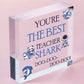 Cute Teacher Gift Wooden Heart Baby Best Teacher Gift Shark Leaving Gift