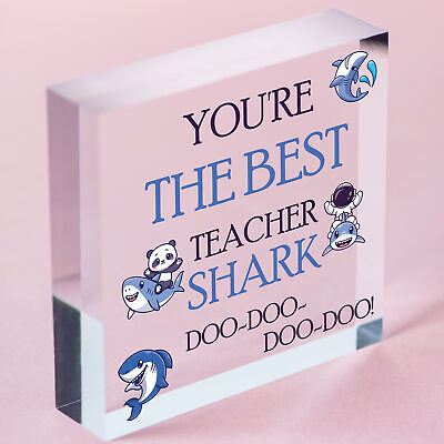 Cute Teacher Gift Wooden Heart Baby Best Teacher Gift Shark Leaving Gift