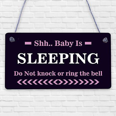 Shh.. Baby Is Sleeping Do Not Disturb Nursery Hanging Plaque Baby Door Cot Sign