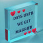 Wedding Countdown Chalkboard Plaque Sign Engagement Gift Fiance Mr & Mrs