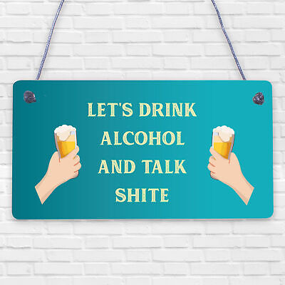 Novelty Funny Alcohol Sign Gin Vodka Beer Gift Friend Man Cave Home Bar Plaque