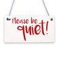 Quiet Please Fairies Are Sleeping Wooden Hanging Plaque Garden Sign Fairy Gift