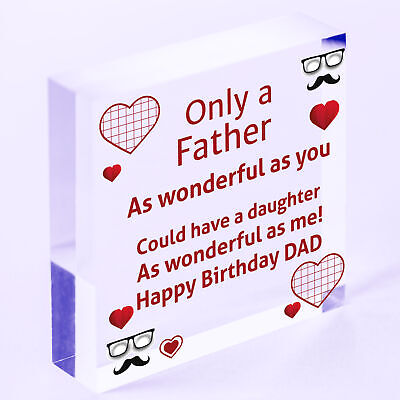 Dad Birthday Gifts From Daughter Wooden Heart Funny Novelty Gift For Him