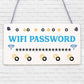 Wifi Password Chalkboard New Home Friend Gift Hanging Plaque House Warming Sign