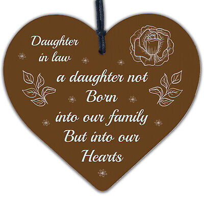 Son And Daughter In Law Wedding Day Birthday Christmas GIFTS Wood Heart Plaque