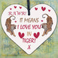 Rawr I Love You Novelty Wooden Hanging Heart Gift Valentines Day Present Sign