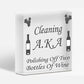 Cleaning Wine Alcohol Funny Friendship Gift Home Hanging Plaque Best Friend Sign