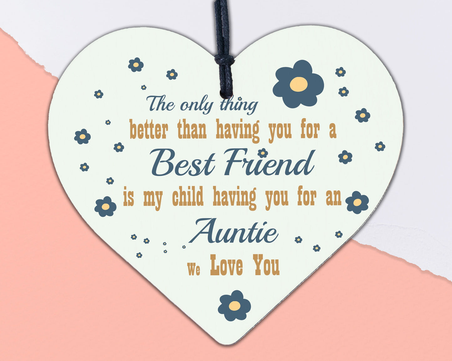 Best Friend Auntie Heart Gift Shabby Chic Birthday Love Keepsake Thank You Sign