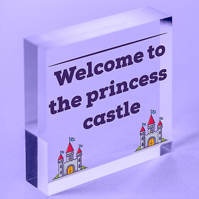 Princess Castle Plaque Door Playroom Bedroom Sign Gift Baby Girl Fairytale Decor