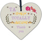 TA Teaching Assistant Thank You Gifts Wooden Heart Plaque Teacher Leaving Gift