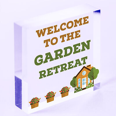 Garden Retreat Sign Engraved Garden Shed Summer House Sign Gift For Her